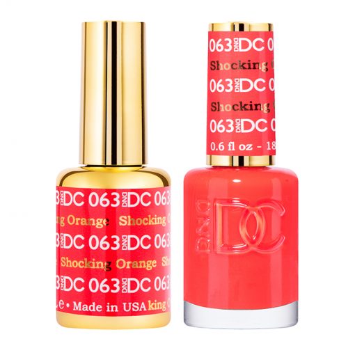 DND DC Gel Polish Duo: Vibrant Shocking Orange #063 Set