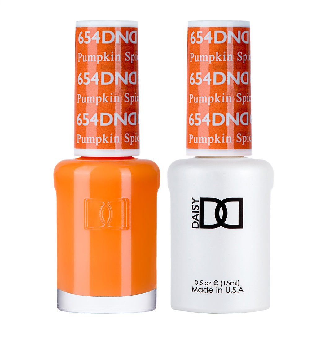 DND Duo Gel Polish and Matching Lacquer in the Delicious Pumpkin Spice Shade #654