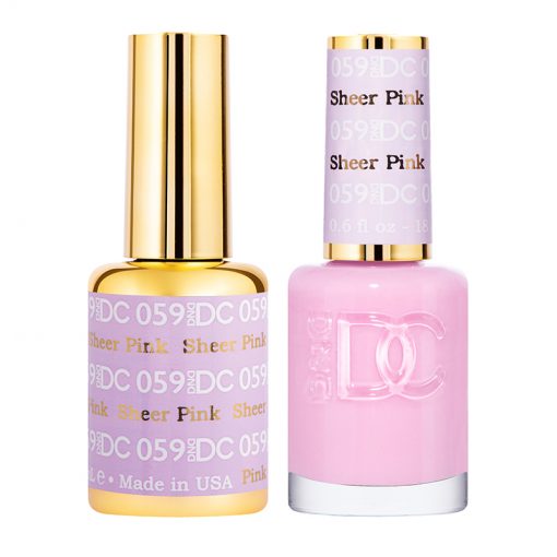 DND DC Professional Gel Polish Duo Set in Sheer Pink Shade #059 for Nails