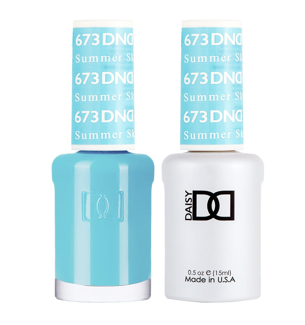 DND Summer Sky #673 Duo Gel Polish and Matching Lacquer