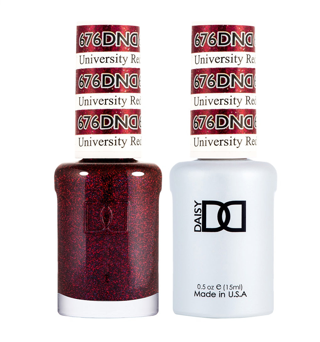 DND Universal Red #676 Duo Gel Polish and Matching Lacquer