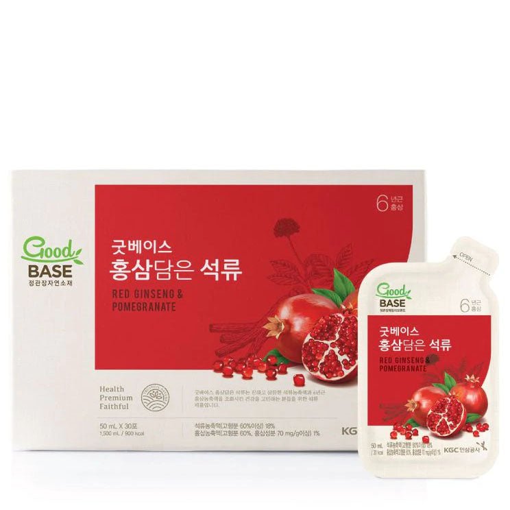 Goodbase Premium Pomegranate and Korean Red Ginseng Beverage Pouch, 50ml Each