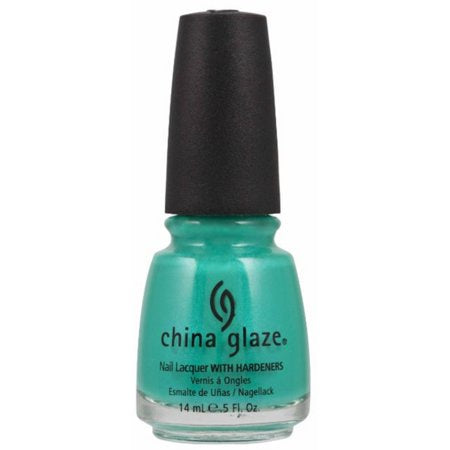 China Glaze Nail Lacquer in Turned Up Turquoise Shade, 0.5 Ounce Bottle #70345