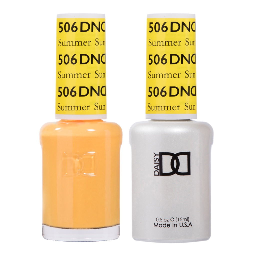 DND Summer Sun #506 Dual Gel Polish and Matching Lacquer Set for a Stunning Manicure