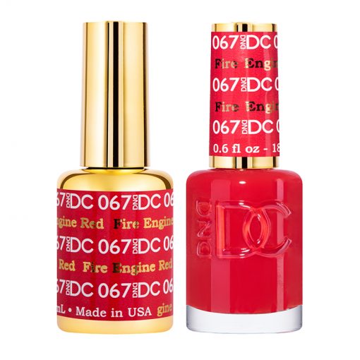 DND DC Professional Gel Polish and Lacquer Duo in Striking Fire Engine Red #067