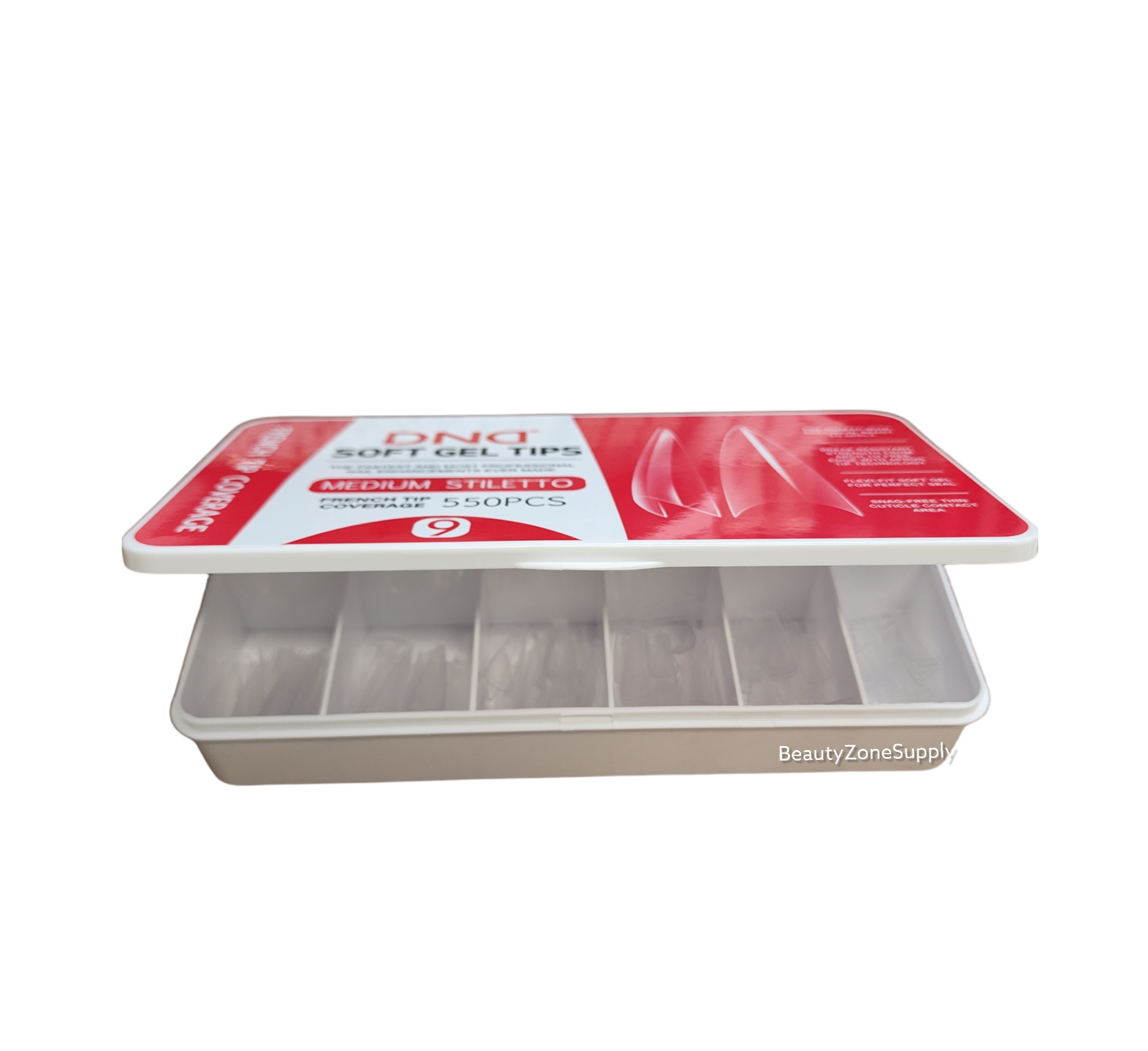 DND Soft Gel Medium Stiletto Nail Tips - Pack of 550 Pieces (#9)
