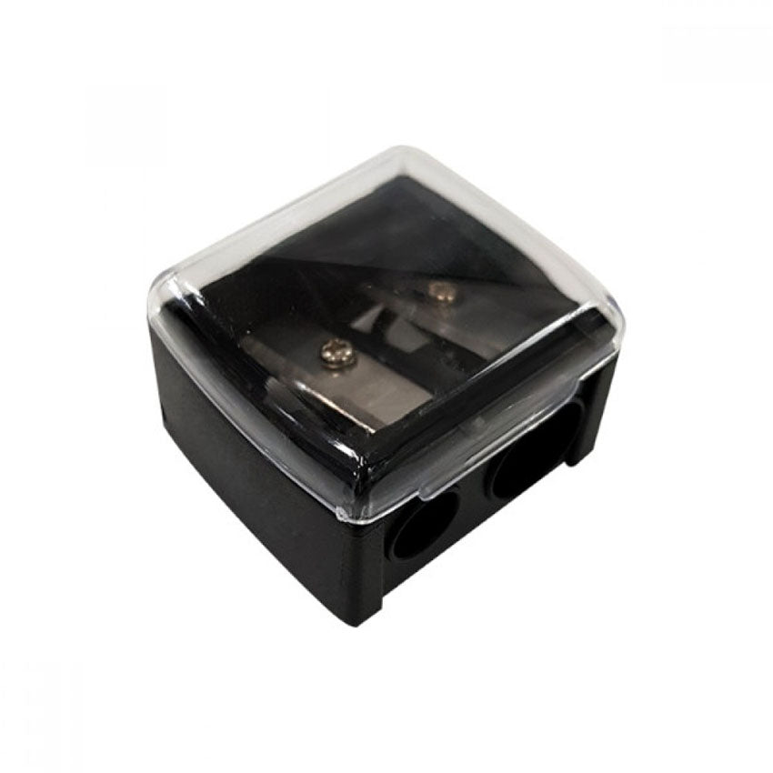 Single Piece 2-Hole Eyeliner Pencil Sharpener for Precise Makeup Application