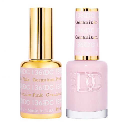 DND DC Gel Polish in Stunning Geranium Pink #136 Duo Set