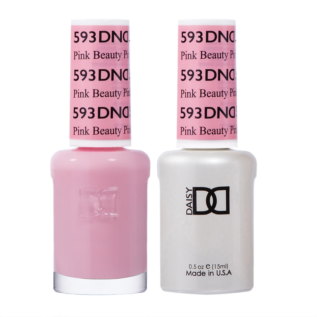 DND Brand Duo Set of Gel Polish and Lacquer in Stunning Pink Beauty Shade #593