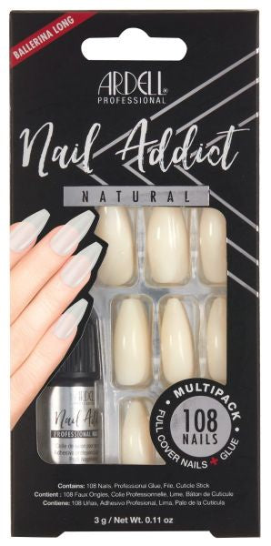 Ardell Nail Addict Multipack - Long Natural Ballerina Press - on Nails #63859