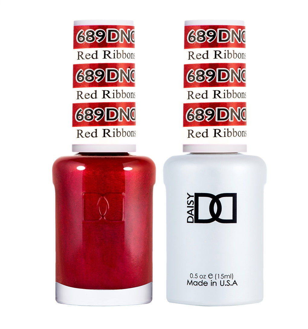 DND Duo Red Ribbons #689 Gel Polish and Matching Lacquer
