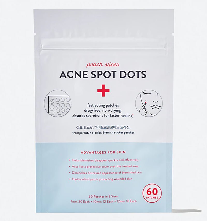 Peach Slices Hydrocolloid Acne Spot Treatment Dots - Pack of 60 Patches