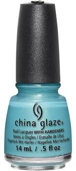 China Glaze Nail Lacquer - What I Like About Blue (Vibrant Neon Blue Shimmer), 0.5 oz Bottle #83550