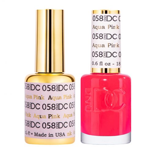 DND DC Professional Gel Polish Duo Set in Aqua Pink Shade #058 for Stunning Nails