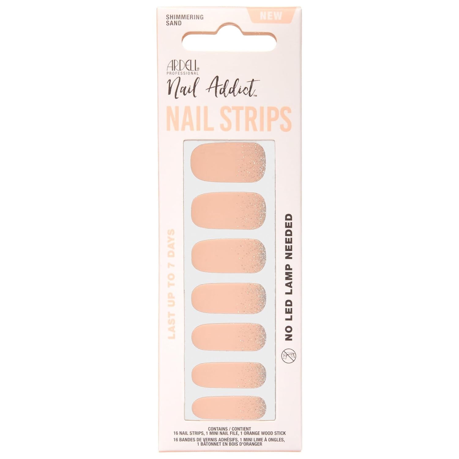 Ardell Nail Addict Gel Nail Strips - Durable Shimmering Sands #37958