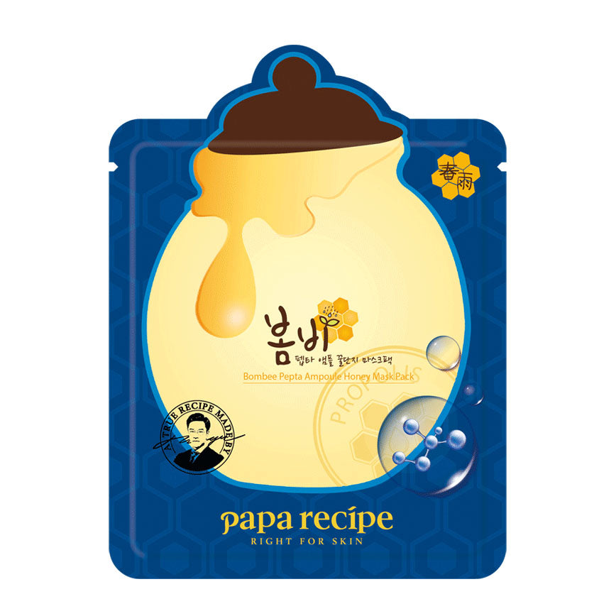Papa Recipe Bombee Peptide Ampoule Honey Facial Mask for Skin Nourishment and Soothing