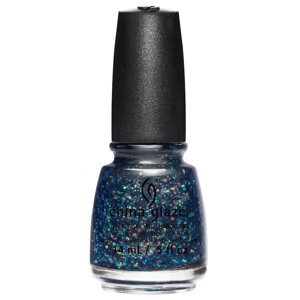 China Glaze Brand Nail Lacquer - Moonlight The Night with Blue Glitter, 0.5 oz Bottle #83411