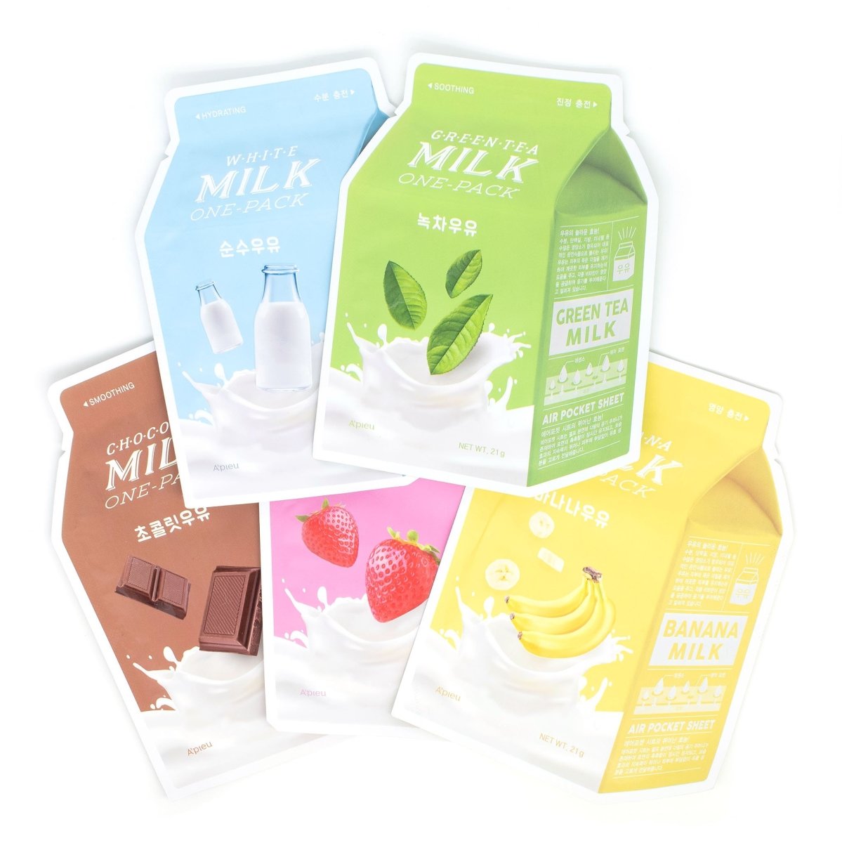 A' Pieu One - Pack Milk Sheet Mask: 7 Types for Skin Hydration