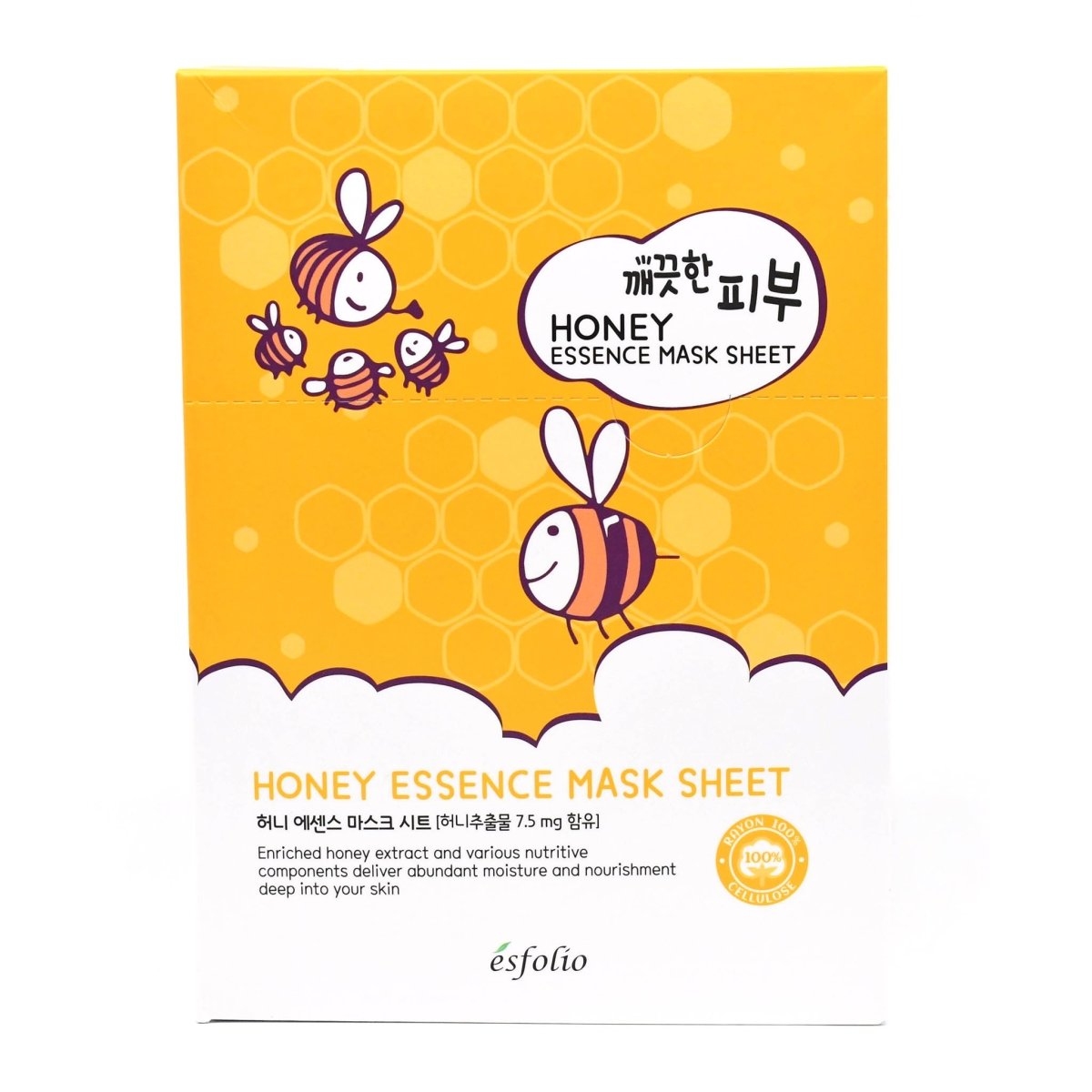 Esfolio Natural Pure Honey Essence Facial Mask Sheet for Deep Hydration and Anti - Aging