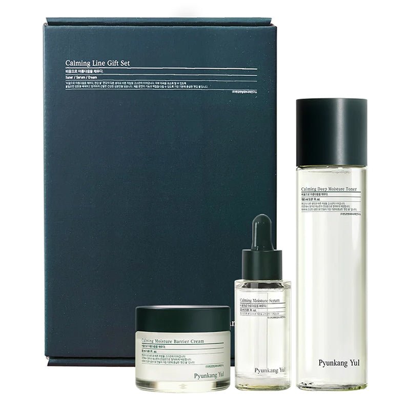 Pyunkang Yul Skincare Calming Line Gift Set Comprising 150ml Calming Deep Moisture Toner, 30ml Calming Moisture Serum and 50ml Calming Moisture Barrier Cream