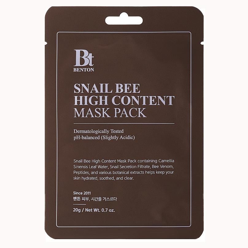 Benton Snail Bee High Content Single Sheet Face Mask Pack, 20g Each