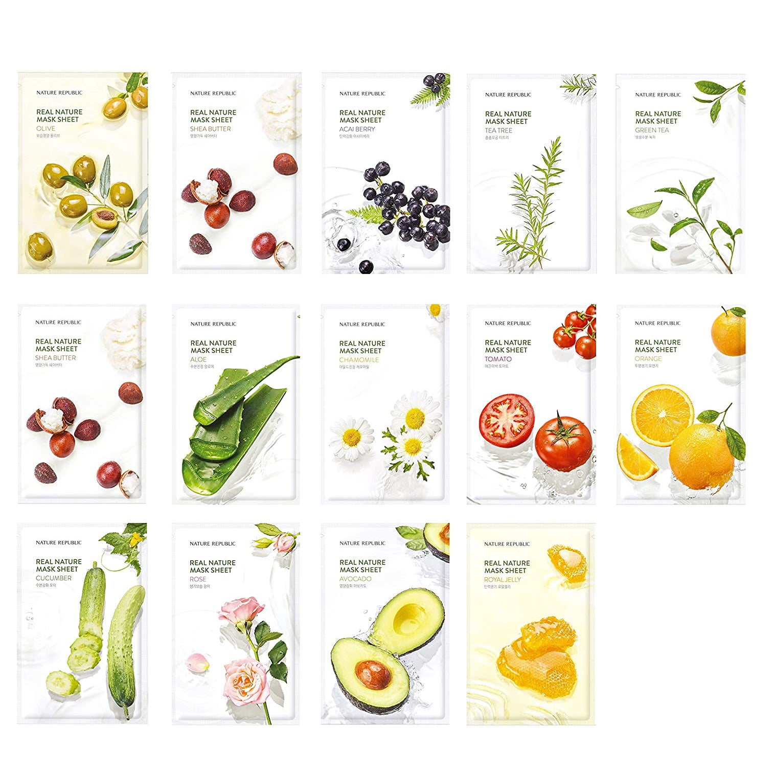 Nourishing Real Nature Hydrating Mask Sheets for Skin Care