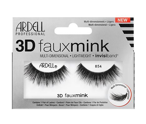 Ardell 3D Artificial Mink Style Strip Eyelashes 854 #67450 for Stunning Eye Makeup