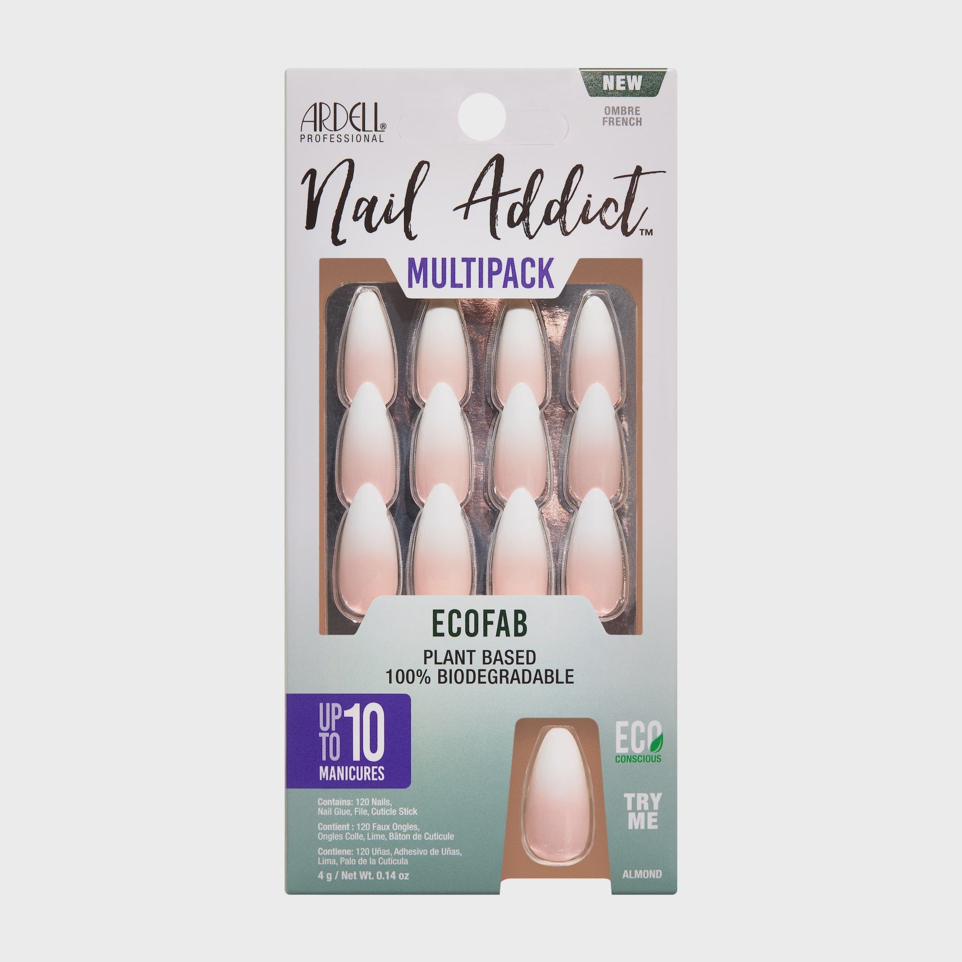Ardell Nail Addict EcoFab Ombre French Style Press - on Nails Multipack Set #36679