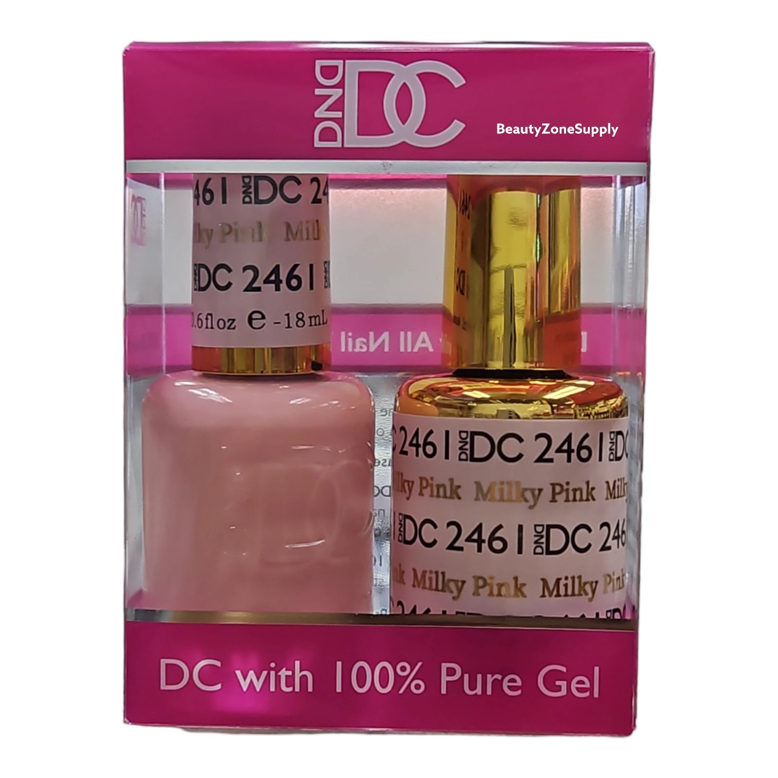 DND DC Duo Gel Polish and Lacquer in Stunning Milky Pink Shade #2461