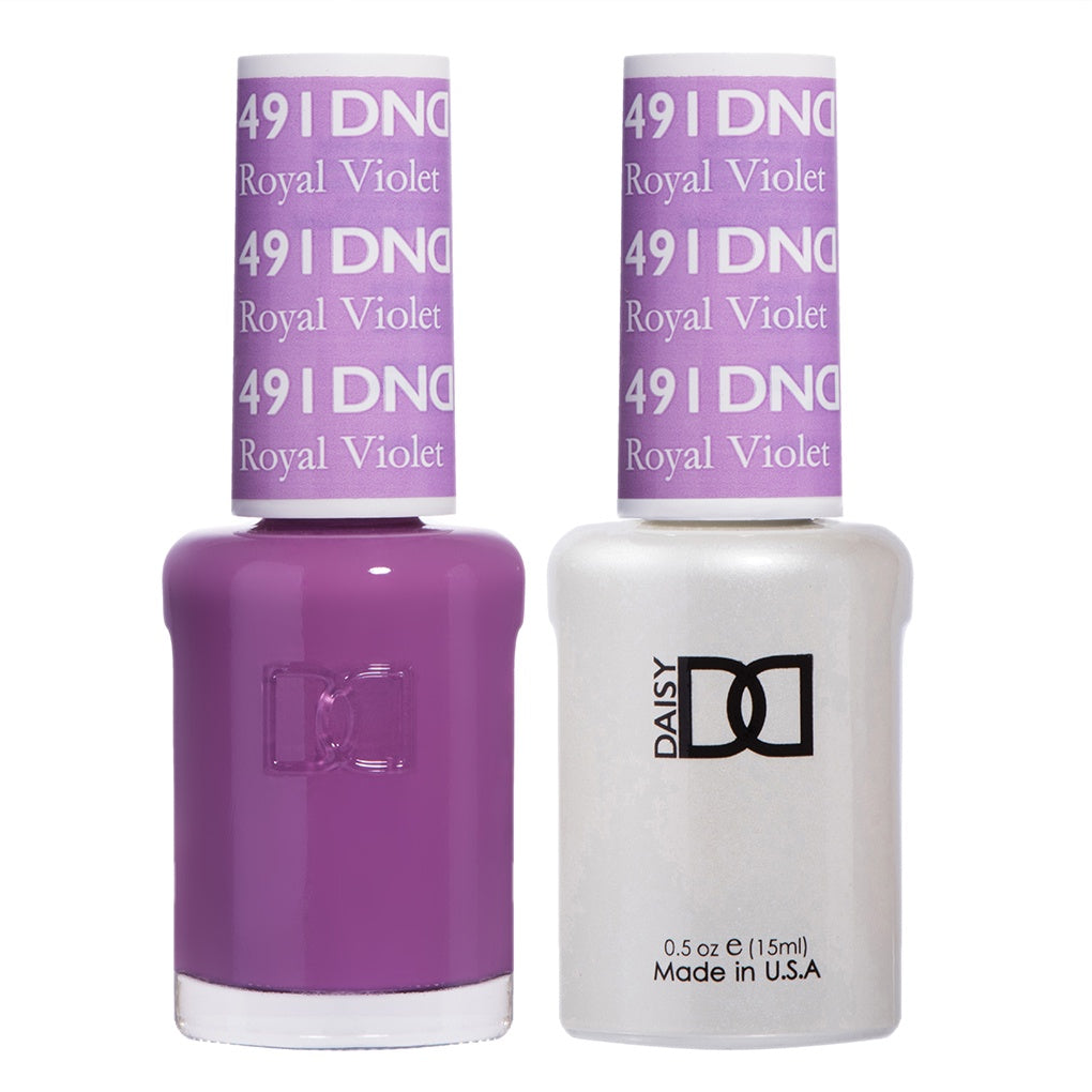 DND Duo Set: Stunning Royal Violet Gel Polish & Matching Lacquer #491