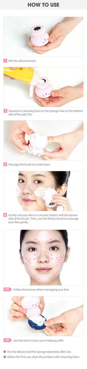 Exfoliating Single-piece Silicone Jellyfish-shaped Beauty Tool for Skin Care