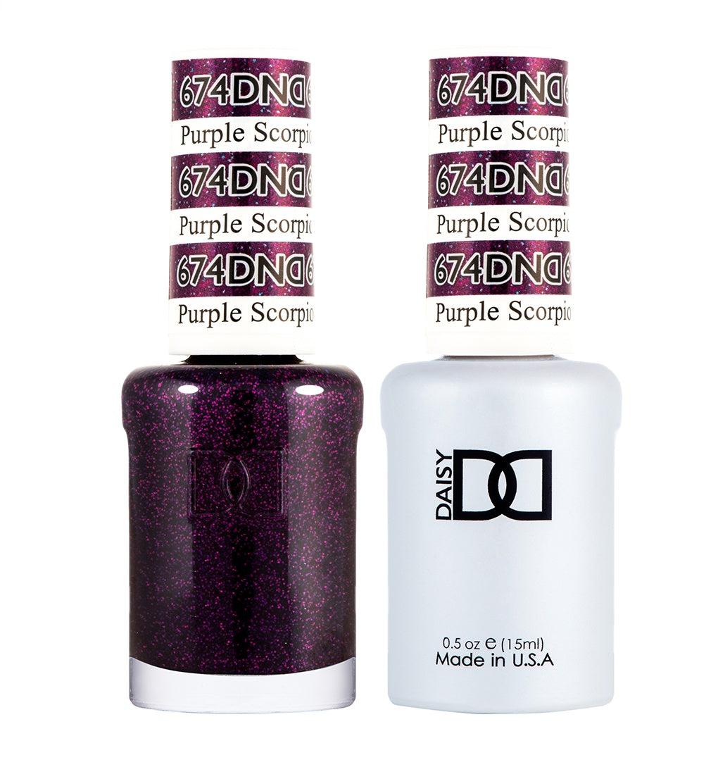 DND Duo Purple Scorpio #674 Gel Nail Polish and Matching Lacquer Set