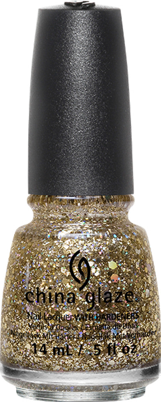 China Glaze 0.5 oz Bring On The Bubbly Gold Glitter Lacquer #82774