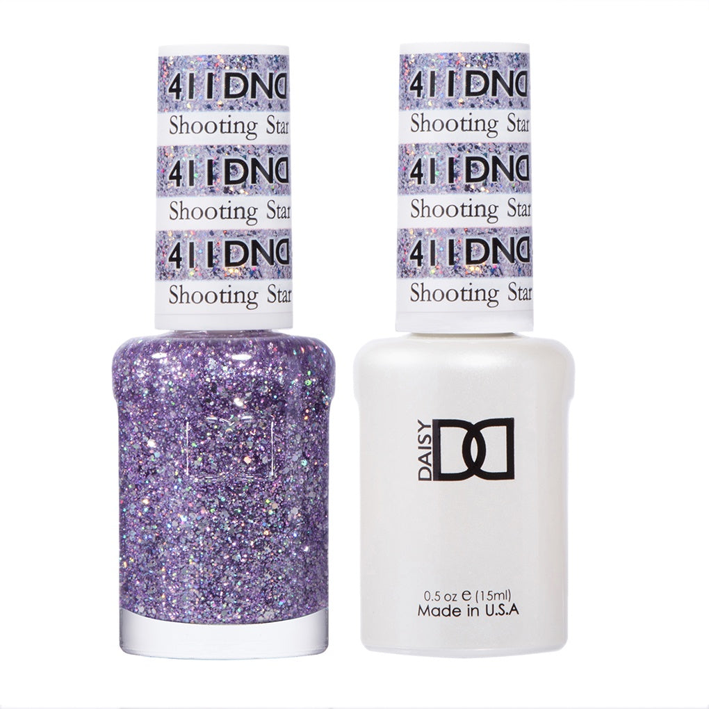 DND Duo Set: Shooting Star #411 Gel Polish and Matching Lacquer for Stunning Nails