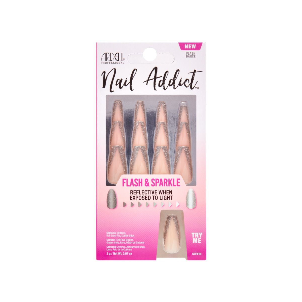 Ardell Press - on Nail Addict Flash & Glitter Flash Dance #36615 for Instant Nail Glamour
