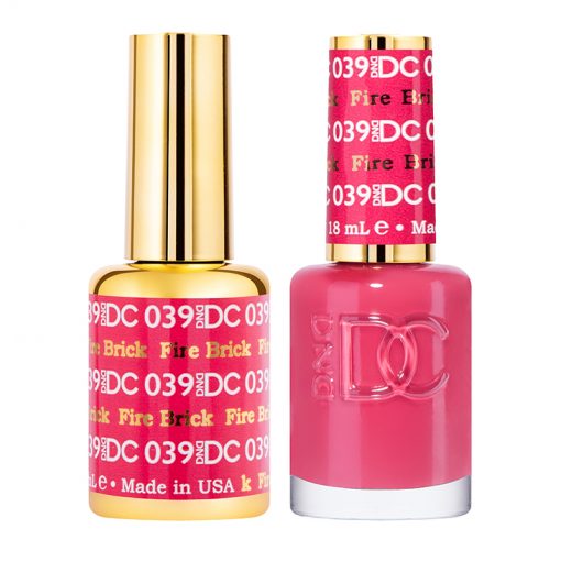 DND DC Professional Gel Polish and Nail Lacquer Duo in Fire Brick Color #039
