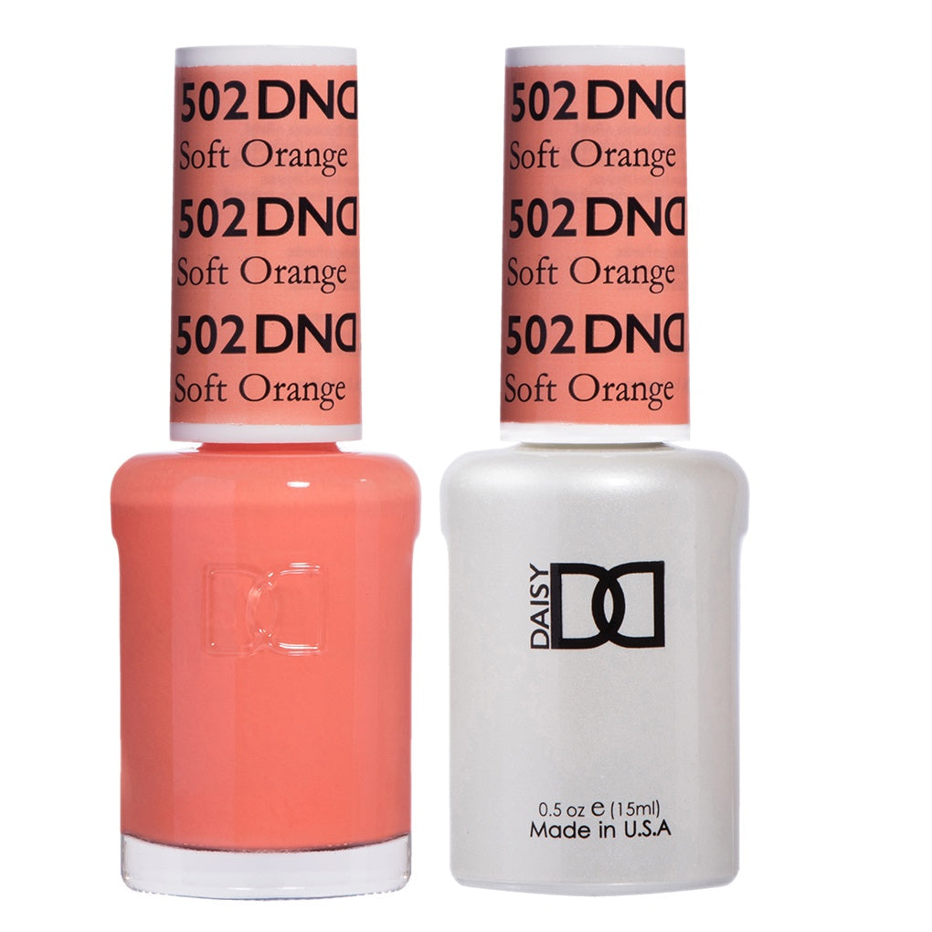 DND Dual - Function Gel Polish and Lacquer Set in Delicate Soft Orange Color #502