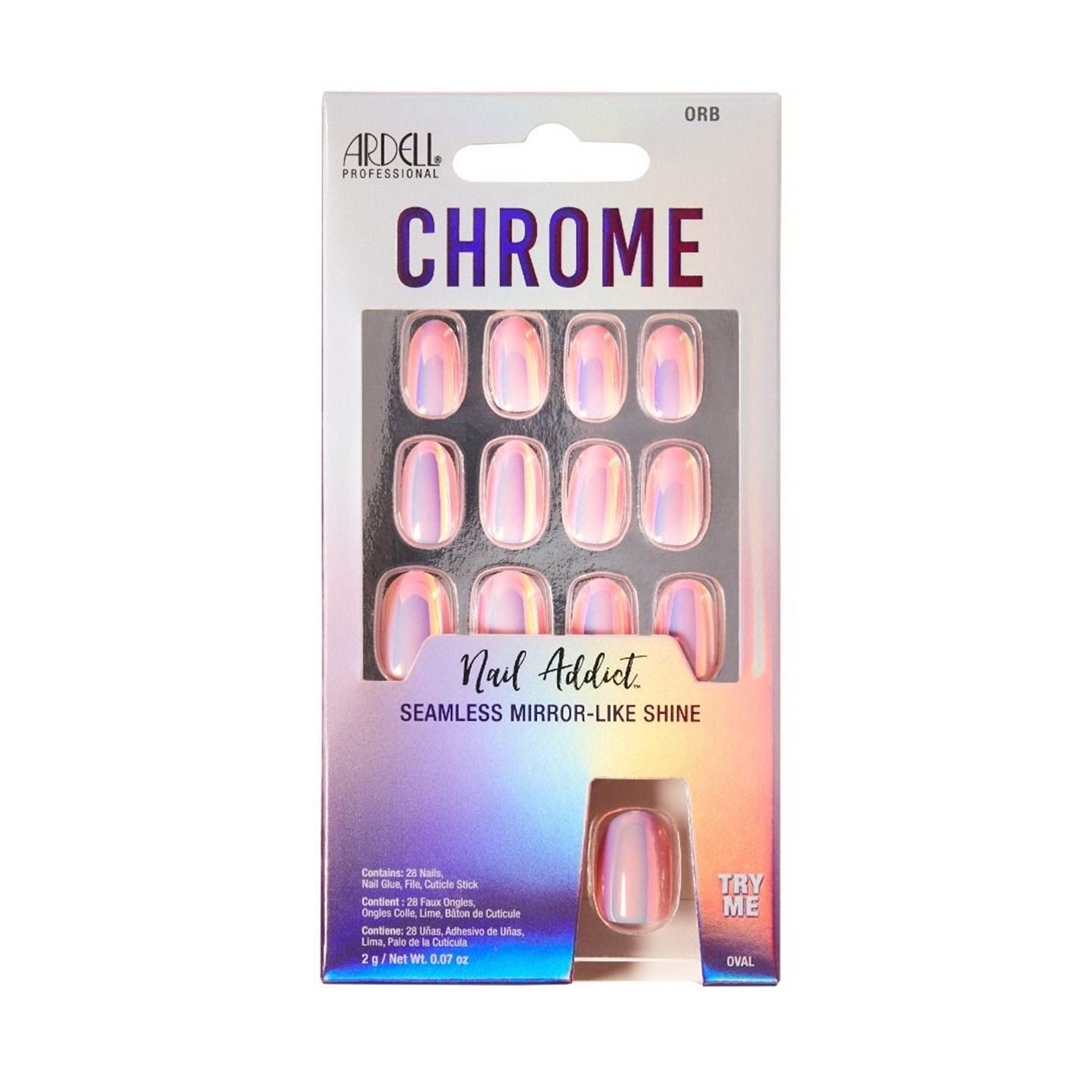 Ardell Nail Addict Chrome Orb Press - on Nails #37434 for a Shiny Manicure