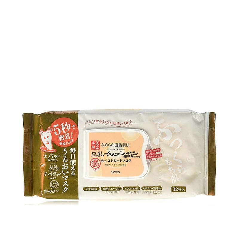 Sana Nameraka Honpo High - Quality Fermented Soy Milk - Based Moisturizing Facial Sheet Mask Set (32 Sheets)