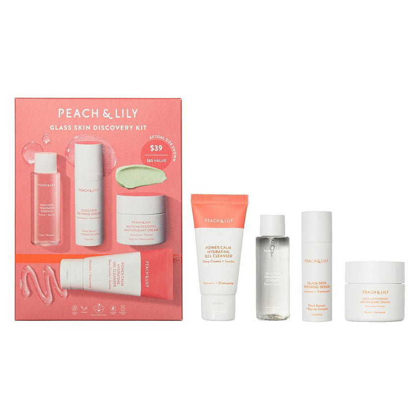 Peach & Lily Glass Skin Beauty Discovery Kit with Four Essential Skincare Products