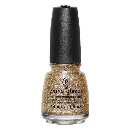 China Glaze Nail Lacquer - Counting Carats Multisize Gold Holographic Glitter Polish, 0.5 oz #82698