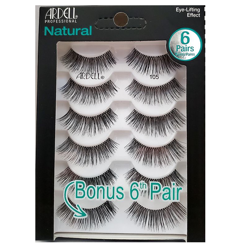 Ardell 6-Pack Black False Eyelashes #105 with Bonus Pair