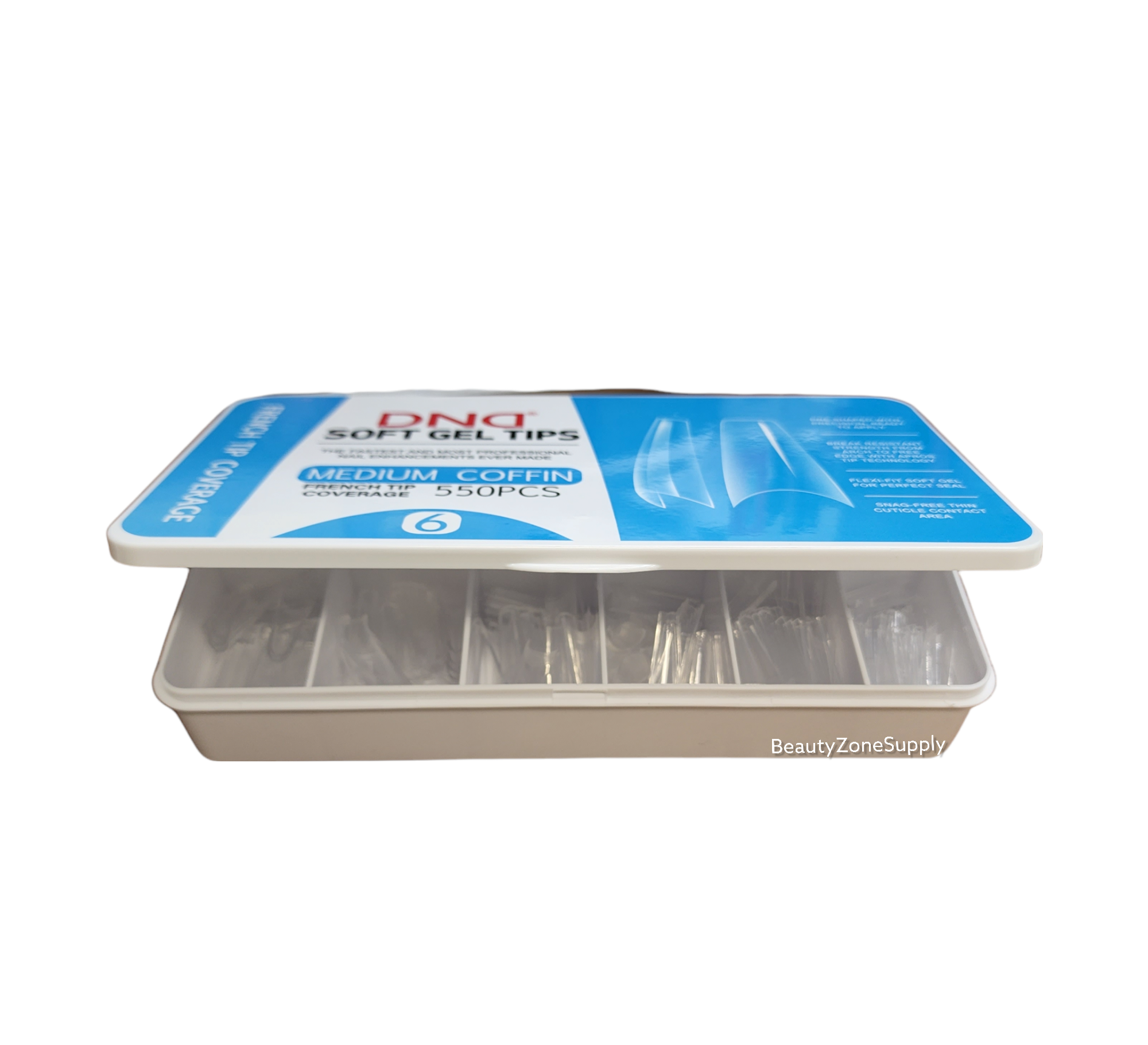 DND Medium Coffin Soft Gel Tips - 550 Pieces, Style #6