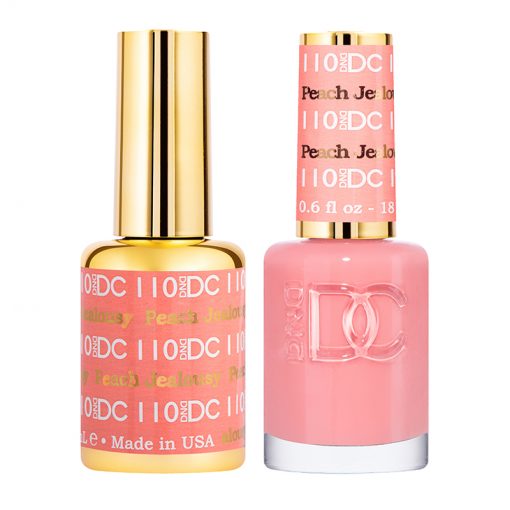 DND DC Gel Polish Duo - Vibrant Peach Jealousy Gel & Lacquer Set #110