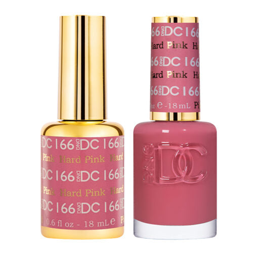 DND DC Hard Pink Gel Polish #166 - Professional Nail Duo