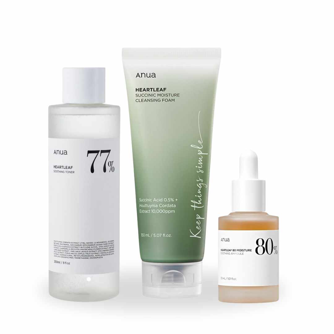 Anua Heartleaf Skincare Glow Trio Set for Radiant Skin