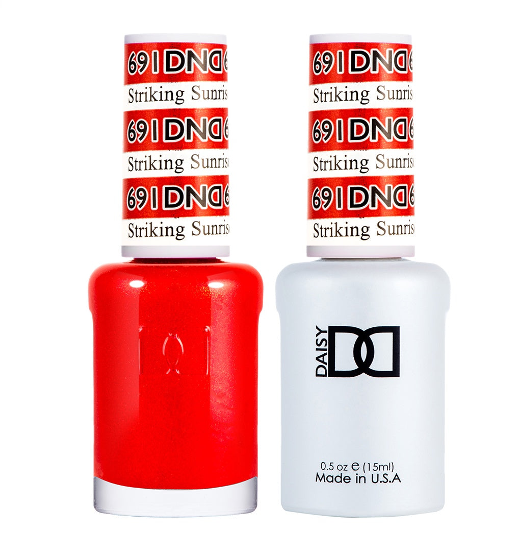 DND Duo Gel Polish and Matching Lacquer with a Striking Sunrise Effect - Color #691