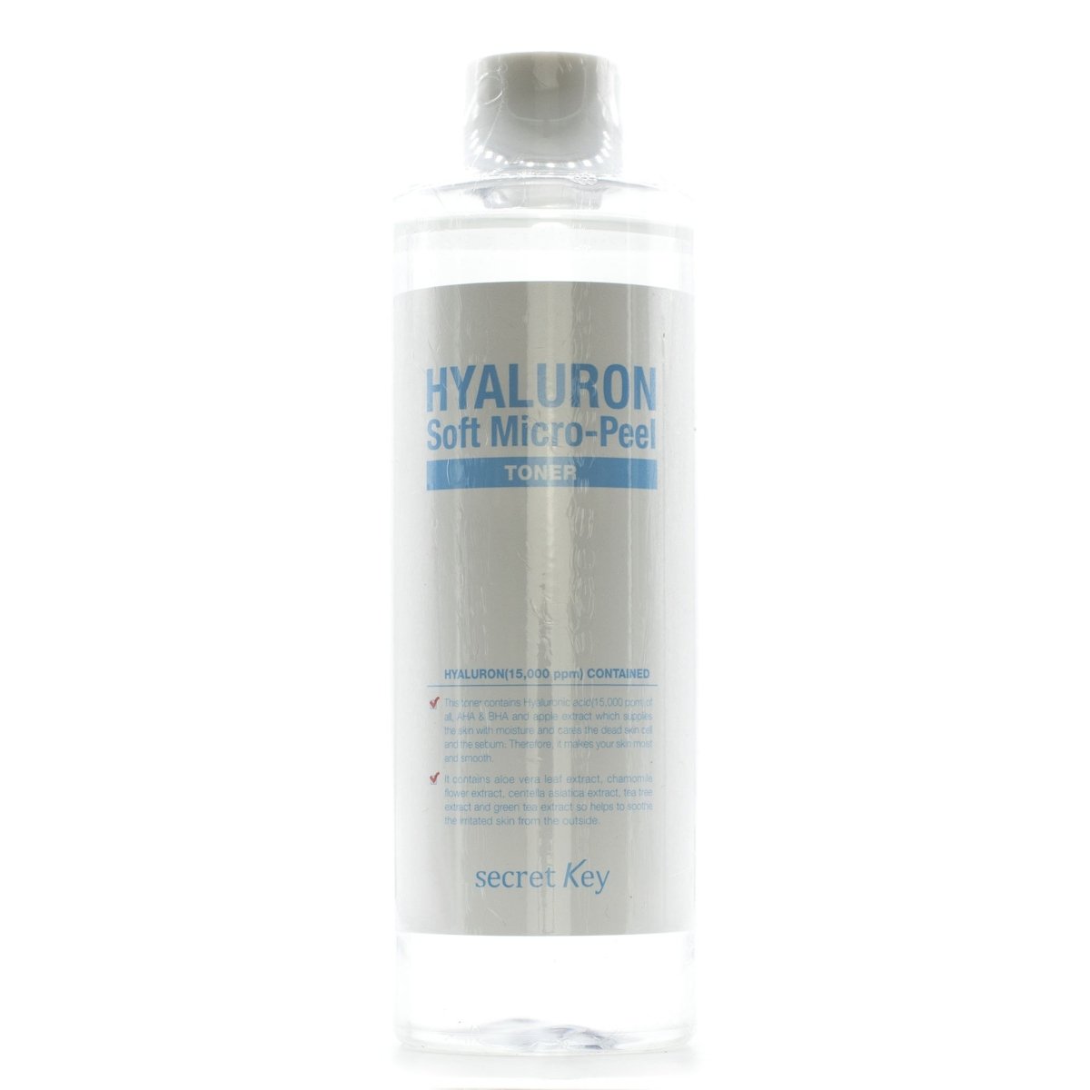500ml Secret Key Hyaluron Soft Micro Peel Facial Toner for Deep Moisturization and Dead Skin Removal