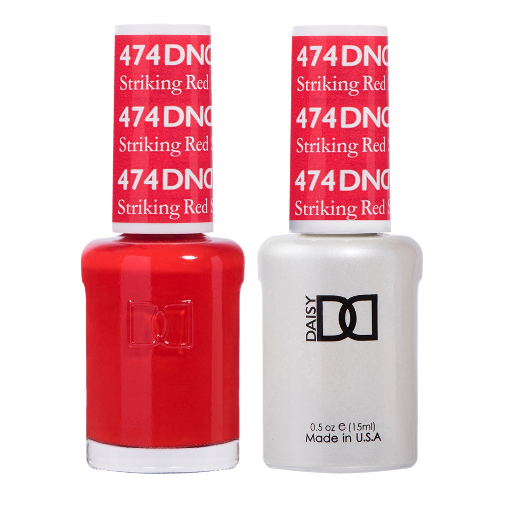 DND Duo Gel Nail Polish and Lacquer in Striking Crimson Red Shade #474