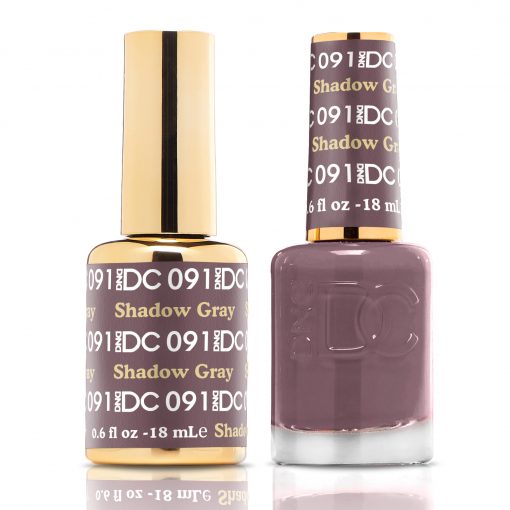 DND DC Gel Polish Duo Set - Shadow Gray Color Gel Polish #091 for Professional Nail Art